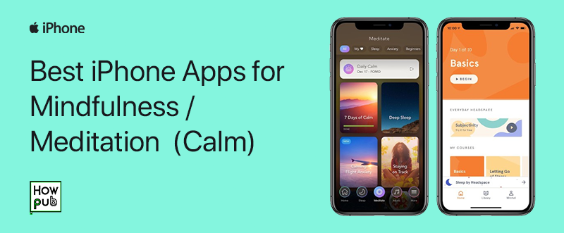 Calm app interface showing mindfulness sessions