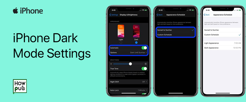 iPhone Dark Mode Settings