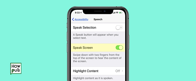 Enable Speak Screen on iPhone