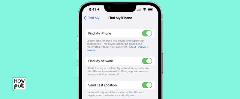 Enabling Find My iPhone for security