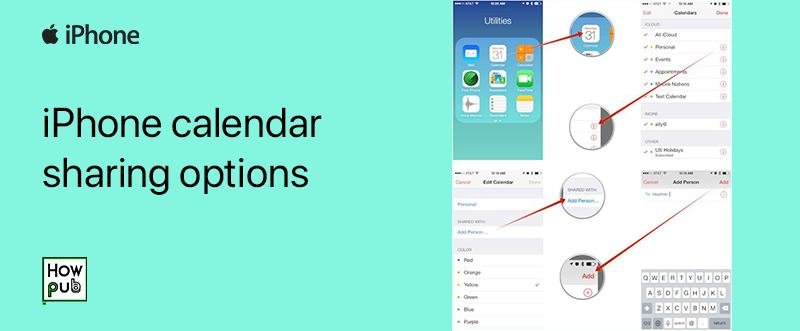 iPhone calendar sharing options