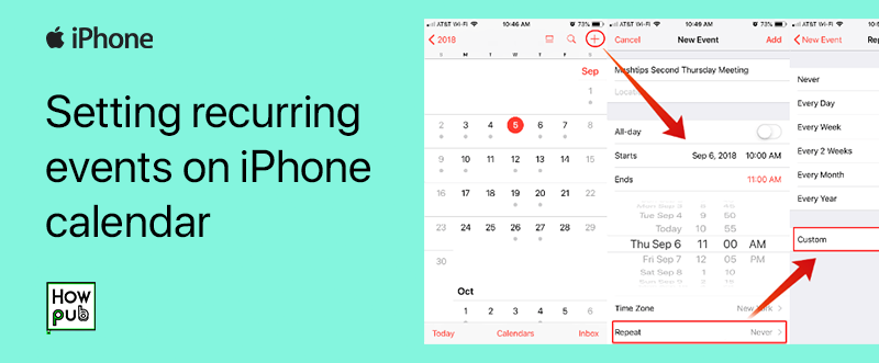 Setting recurring events on iPhone calendar