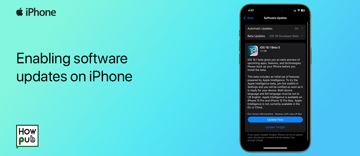 Enabling software updates on iPhone