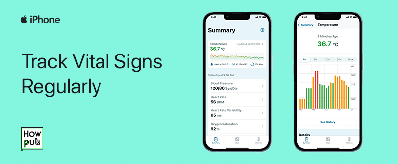 Tracking vital signs using iPhone Health app