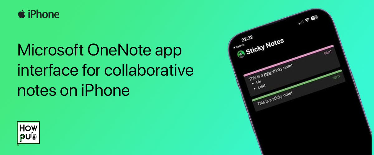 Microsoft OneNote app interface for collaborative notes on iPhone