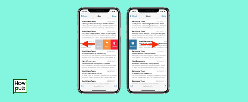 Customizing swipe gestures in Mail app on iPhone